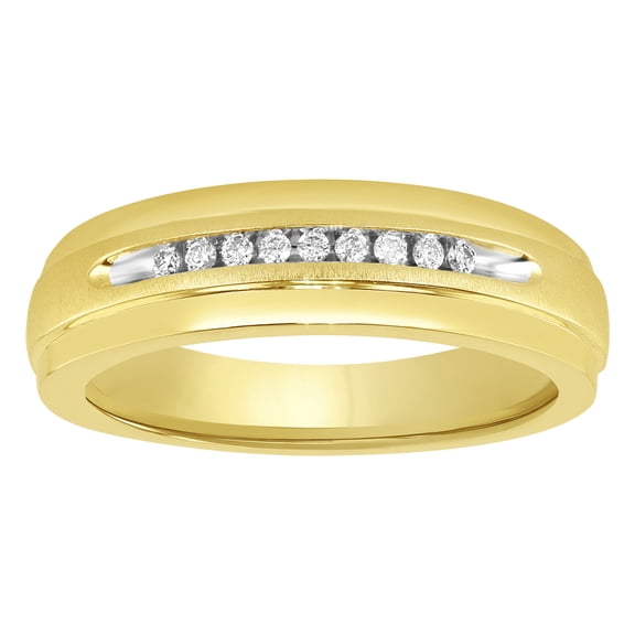 Brilliance Fine Jewelry Mens Diamond Straight Line Band .10CTW in Vermeil