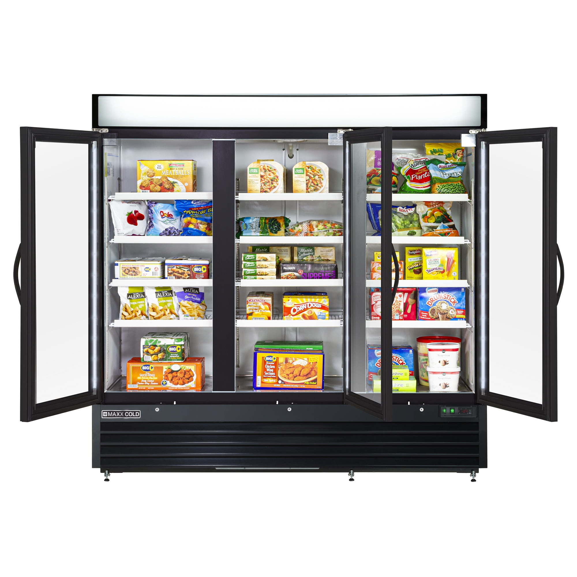 Maxx Cold Triple Glass Door Merchandiser Freezer, 81", 72 cu. ft. Capacity, in Black (MXM3-72FBHC)