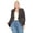 Charcoal, variant on Women's Plus Size Solid Long Sleeve Waist Length Open Front Office Blazer Jacket
