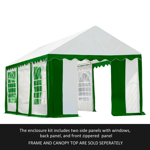 Enclosure Kit with Windows for Party Tent 10' x 20'3m x 6m, GreenWhite (Frame and Cover Not Included)