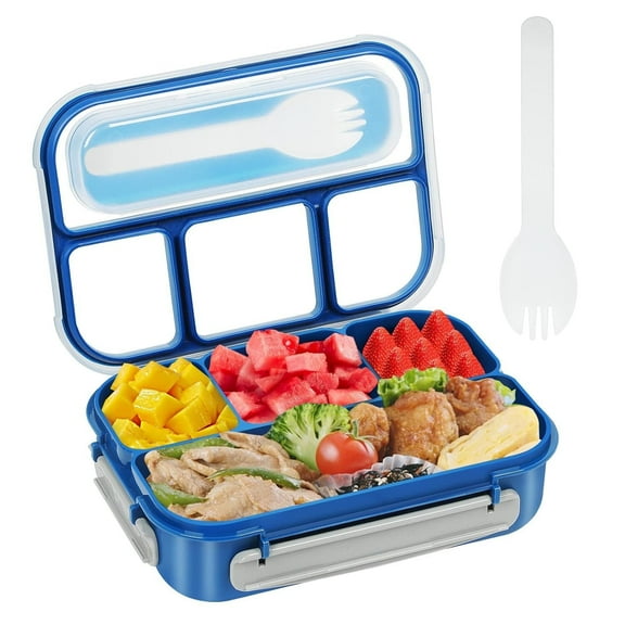 Lieberwell Reusable Bento Boxes, 4 Compartment, Microwave & Dishwasher Safe