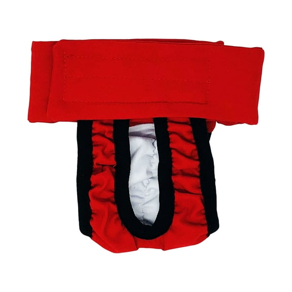 Barkertime Cherry Red Washable Cat Diaper Pull-up - Made in USA