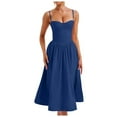thumbnail image 1 of Robe Corset pour Femmes Bustier à Bretelles Robes Midi Ourlet Plissé Fluide Corset, 1 of 8