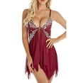 thumbnail image 1 of KVMeteor Lingerie Aguichant pour Femmes Robe à Col en V Profond Nuisette Nuisette Vêtements de Nuit, 1 of 1