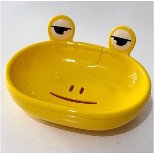 Bandeja de jabón con drenaje Jabonera de rana Jabonera de doble capa Estuche de jabón en barra grueso y duradero para baño Dormitorio Fácil de desmontar y limpiar Jabonera para ducha