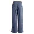 thumbnail image 4 of felwors Women's High-Waisted Wide Leg Trousers with Pleats Pockets Stretchy Casual Dress Pants for Work, Office, and Everyday Wear（Blue， L）, 4 of 7