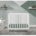 thumbnail image 3 of Delta Children Essex Convertible Mini Baby Crib with 2.75-Inch Mattress, Bianca White/Natural, 3 of 15