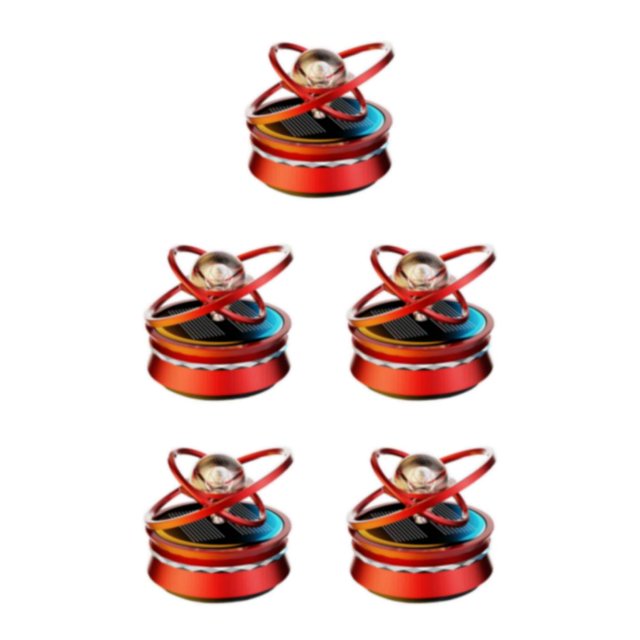 mmirethe Solar Powered Car Air Freshener Creative Diffuser Small Car for Car Interior Red 58x69mm 5Set