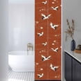 thumbnail image 3 of Japanese Style Window Privacy Film, Vintage Art Cranes Ocean Wave Red Static Cling UV Sun Blocking Heat Control Window Tint Day and Night, Non-Adhesive One Way Windows Privacy Cover 17.7''x78.7'', 3 of 7