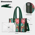 thumbnail image 5 of Teacher Tote Bag,Pioneer Flower Floral Print Pattern Teacher Utility Tote Bag,Large Work Tote Bags for Women with Multiple Pockets,Top Zipper Closure,13.8x10.6x6.7 Inch, 5 of 5