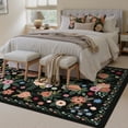 thumbnail image 2 of BERTHMEER Large 8'x10' Area Rugs for Living Room Bedroom Office Rugs Vintage Black Floral Carpets Machine Washable Farmhouse Dining Room Oriental Flower Non Slip Rugs, Multicolor, 2 of 8