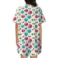 thumbnail image 6 of Fotbe heart Skull cute Print Pajama Set for Women 2 Piece Loungewear Short Sleeve Tops and Shorts Set Soft Sleepwear-Large, 6 of 7