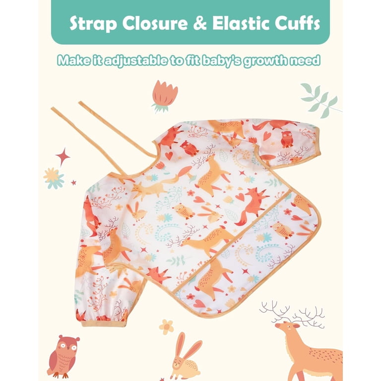 Lictin Baby Long Sleeve Bibs, 5-Pack Waterproof photo 5