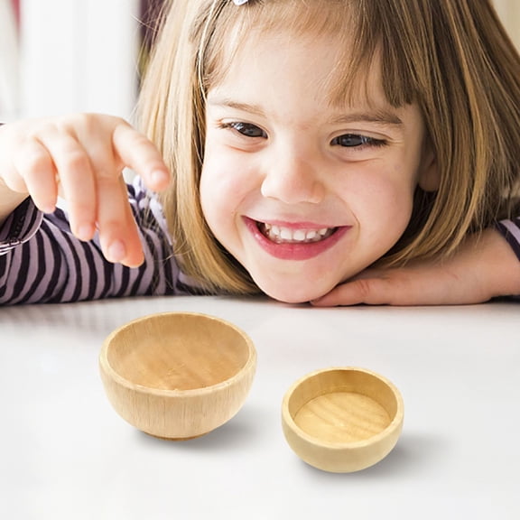 Small Unfinished Wooden Bowls Mini Craft Bowls for DIY Painting & Home Decor 1PCS