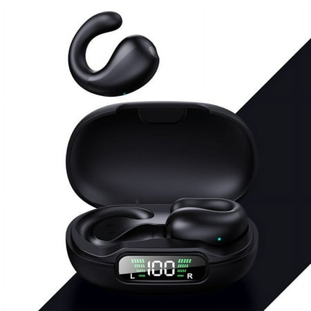 Iumwxz 2024 New High Value Bluetooth Headphones 5.1 Earphone In-Ear Wireless Sports Mini Digital Display Headphone Charging Bin 75mah Noise Cancellation Bluetooth Earphones