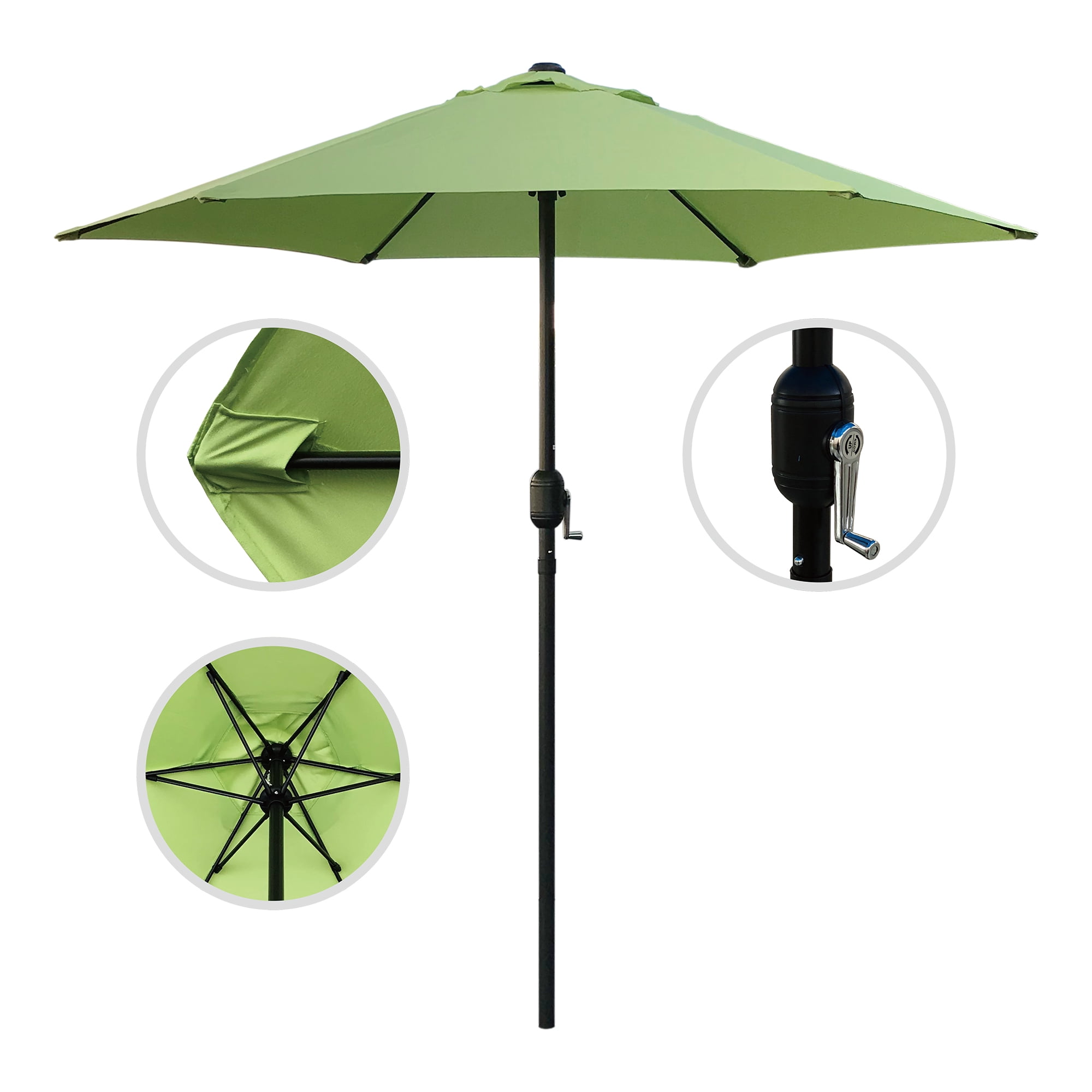 Maypex Outdoor Patio Umbrella, 7.5 Ft, Green, Weather Resistant, Steel Frame, Crank No Tilt