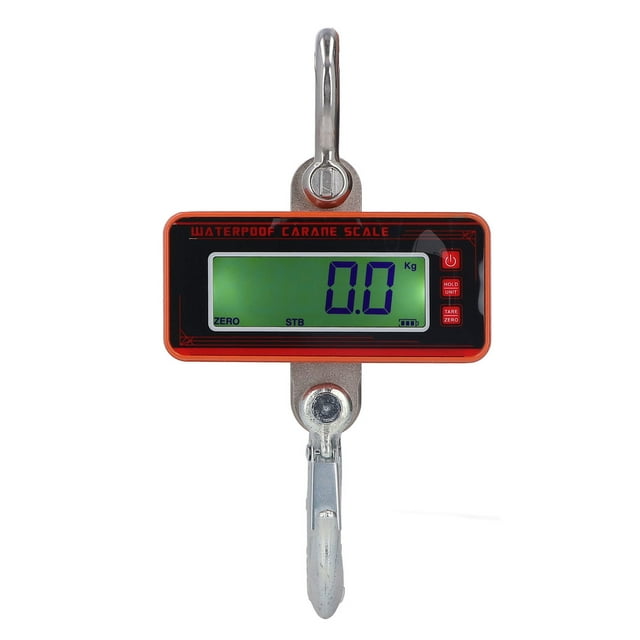 LCD Display Crane Scale,1500KG 3000LB Orange Industrial Wireless Hanging Scale Multifunctional Crane Scale Enhanced Features