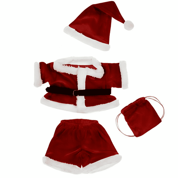 Plush Gear Santa Costume 14"-18" Outfit for Plush Toys Festive Christmas Dress-Up for Holiday Decor Gift