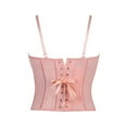 thumbnail image 4 of Aihuaihua Y2k Lace Mesh Corset Top Women Lace up Strappy Boned Bustier Cami Tank Tops Streetwear Pink L, 4 of 7