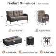 thumbnail image 2 of Gymojoy 5 Pieces Patio Furniture Set with 43inch Propane Fire Pit Table, Deep Seating Sofa, 2 Swivel Rocker Glider Chairs and Side Table, Outdoor Conversation Set, 2 of 14
