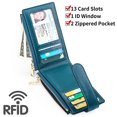 thumbnail image 4 of Two-layer Waxed Leather Zipper Rfid Coin Purse Tracker Card Holder For Airtag (vintage Brown), 4 of 5