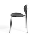 thumbnail image 6 of Side Dining Chair, Set of 2, Plastic, Metal Steel, Black, Modern Contemporary Urban Design, Kitchen Room Cafe Bistro Restaurant Hospitality, 6 of 10