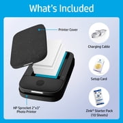 HP Sprocket Portable Photo Printer, Bluetooth Wireless Instant 2x3 Prints for iOS & Android, Black