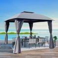 thumbnail image 2 of Glavbiku 10 Ft Patio Gazebo Tent with Curtains,Heavy-Duty Gazebo Tent Outdoor Gazebo Canopy,Gray, 2 of 13