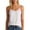 White, variant on Long Cami Tank Tops for Women Built-in Bra Pads Sleeveless Design Soft Cotton Base Layer Vest for Daily Wear Yoga Underlayering Comfort Tops