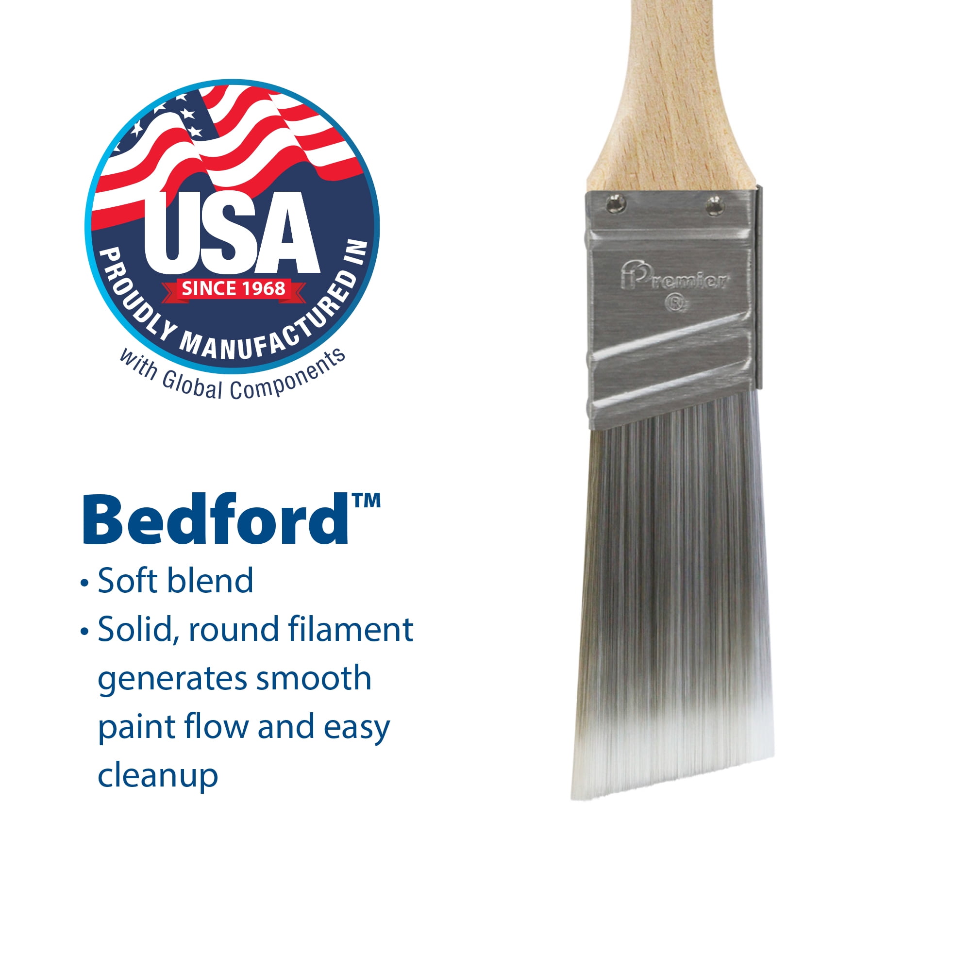 1 in. Bedford CT Poly Thin Angle Sash Household Paintbrush, Polyester