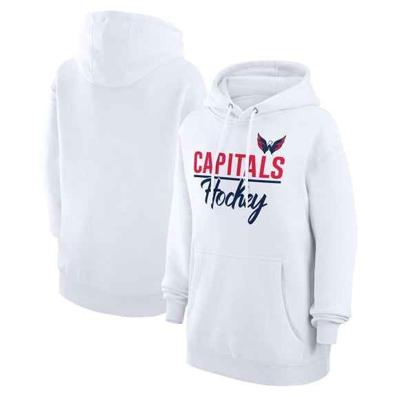 Women's G-III 4Her by Carl Banks White Washington Capitals Team Fleece Pullover Hoodie