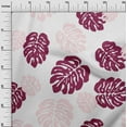 thumbnail image 2 of oneOone Cotton Poplin Twill Burgundy Fabric Monstera Leaves Block Craft Projects Decor Fabric Printed By The Yard 56 Inch Wide, 2 of 4