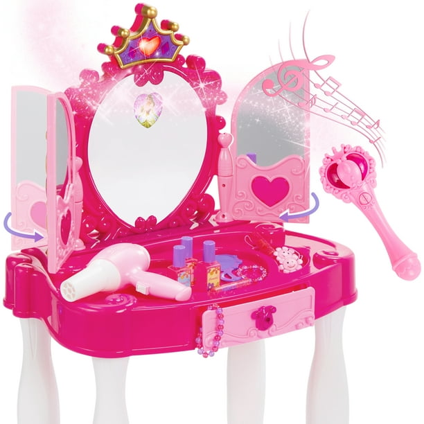 Best Choice Products Kids Vanity Mirror, Vanity Table Accessories For Little Girl