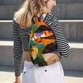 thumbnail image 5 of Saiise Abstract Musical Faces Print Laptop Backpack - Adjustable Shoulder Straps, Water-Resistant, Large Capacity, Stylish Design, Unisex for School, Office, Travel-Medium, 5 of 5