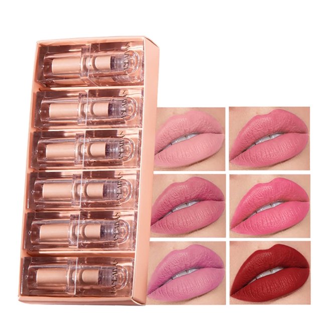 6 Colors of Super Stay Velvet Matte Lipstick Set, Pro Waterproof Long wear Soft Hydrating Full-Coverage Lipstick Color Lip Makeup (A)