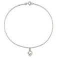 thumbnail image 2 of Auriga Fine Jewelry 925 Sterling Silver Puffed Heart Anklet 10inchfor Women, 2 of 7
