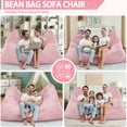 thumbnail image 3 of Congermom 4 in 1 Convertible Bean Bag Chair,Giant Bean Bag Chair with Machine Washable Cover, Folding Bean Bag Bed for Adults LIGHTPINK, 3 of 8