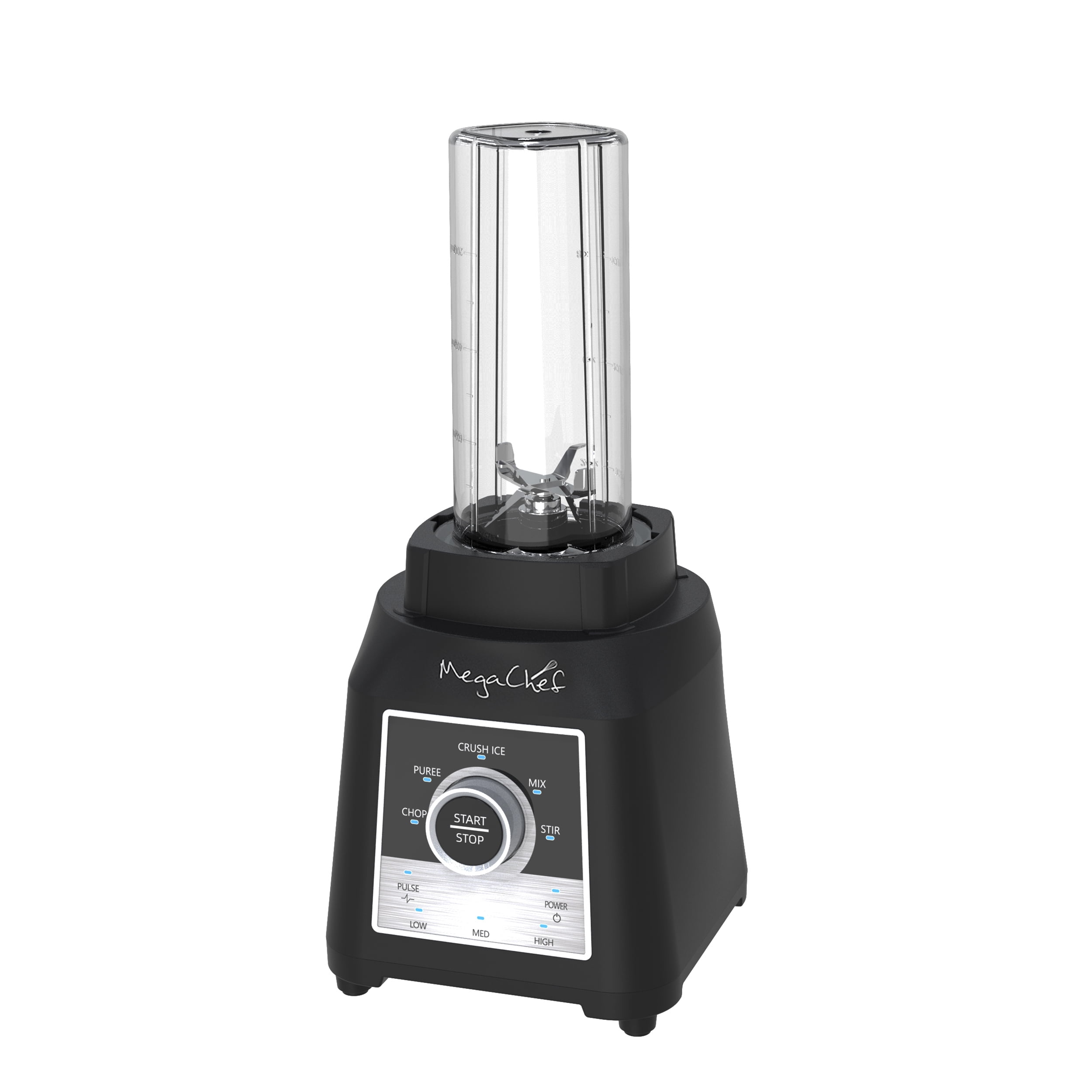 MegaChef 8 Cup Knob Panel Blender with 5 Cup Food Processor and Two 24 Ounce On-The-Go Cup Combo Set