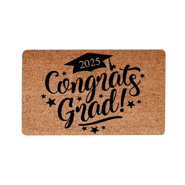 JIAHomeV Décoration Maison Saison de Remise des Diplômes Tapis de Bienvenue 2025 pour Porte d'Entrée avec Support Antidérapant Facile à Nettoyer Tapis d'Entrée pour Intérieur Extérieur Porche Maison B,Taille Unique