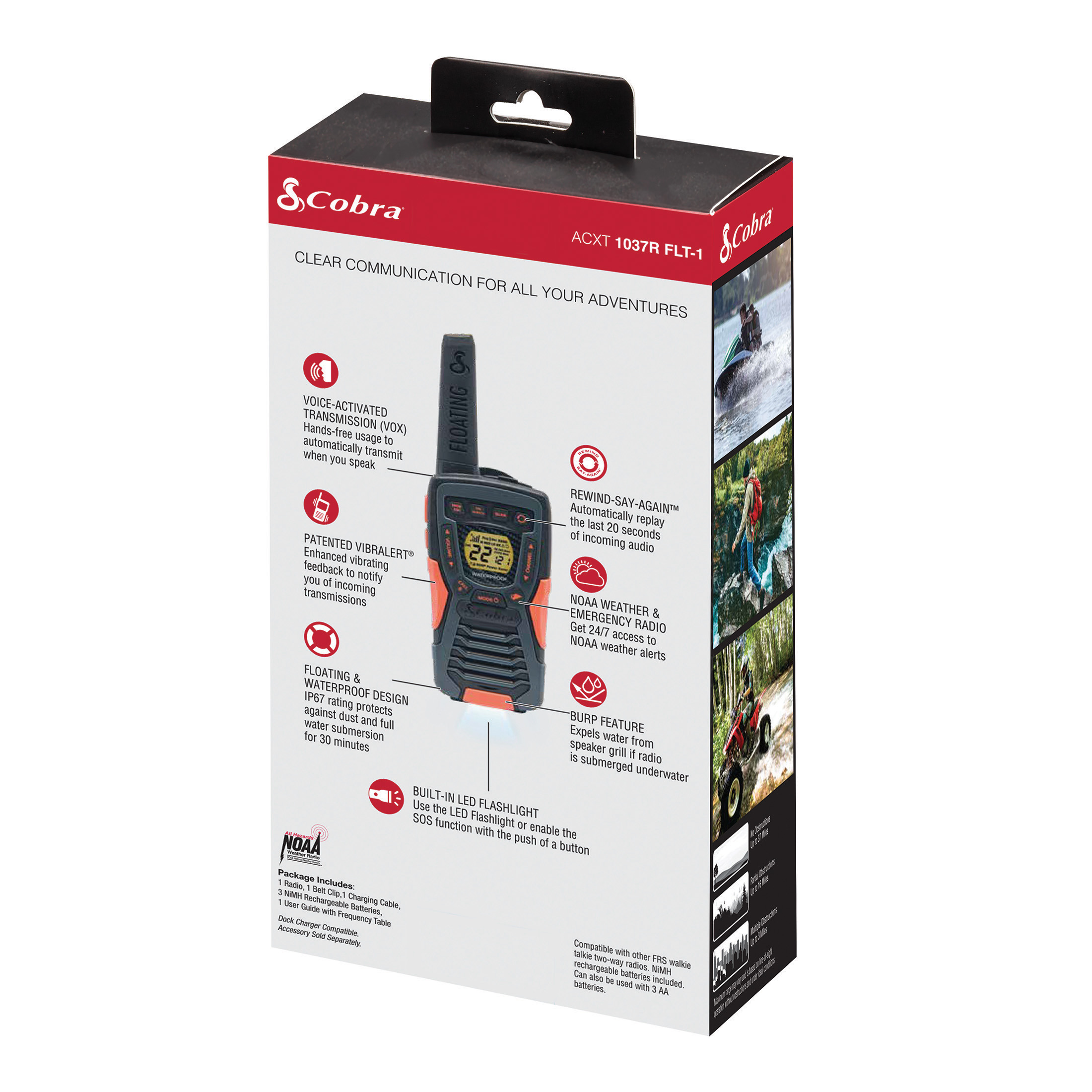 Cobra ACXT1037R Floating Walkie Talkie, 37-Mile Range photo 8