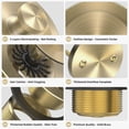 thumbnail image 4 of Sogmeter para desagües de bañera en oro cepillado con recogedor de pelo, 4 of 8