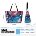 thumbnail image 4 of Pofeuu Colorful Donut Print Beach Bag,Waterproof Sandproof Beach Tote Bag, Large Capacity Foldable Beach Bags for Women, 4 of 7