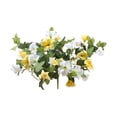 thumbnail image 2 of 11 Branch Morning Glory Vine for Outdoor Decoration, 1PCS Artificial Fake Flower UV Resistant No Fade Floral for Home Outside Garden Balcony Yard Porch Realistic Indoor Decor (Yellow and white), 2 of 7