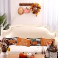 thumbnail image 2 of Fall Decorative Throw Pillow Covers 12 x 20 Inch Set of 4, Stripes Hello Pumpkin Happy Fall Decor Outdoor Farmhouse Pillow Cases for Home Couch (Orange Color) G338-12, 2 of 6