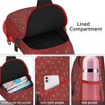 thumbnail image 4 of Sling Backpack,Red Christmas Deer Pattern Sling Bag with Water Bottle Holder,Waterproof Sling Bag for Men/Women with Headphone Jack for Hiking,Travel, 4 of 6