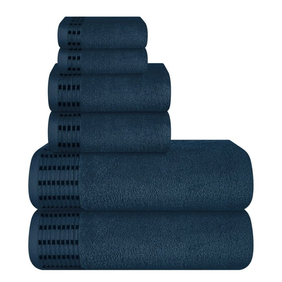 BELIZZI HOME Ultra Soft 6 Pack Cotton Towel Set, Contains 2 Bath Towels 28x55 inch, 2 Hand Towels 16x24 inch & 2 Wash Coths 12x12 inch, Ideal Everyday use, Compact & Lightweight - Mineral Blue