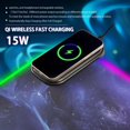 thumbnail image 2 of Wireless Charging Mouse Pad Large RGB Gaming Desk Mat 13 Light Modes Mousepad 31.5x11.8 Red and Purple Nebula, 2 of 6