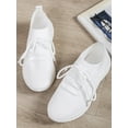 thumbnail image 6 of White Sneakers for Women Lace Up Shoes Wide Width Running Athletic Shoes Comfort Trainers Non Slip White 9, 6 of 8