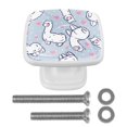 thumbnail image 1 of 4 Pieces Set Drawer Pulls Handle Square Wardrobe Cabinet Knobs with Stainless Steel Screws Furniture Kitchen Decor, 1 of 5