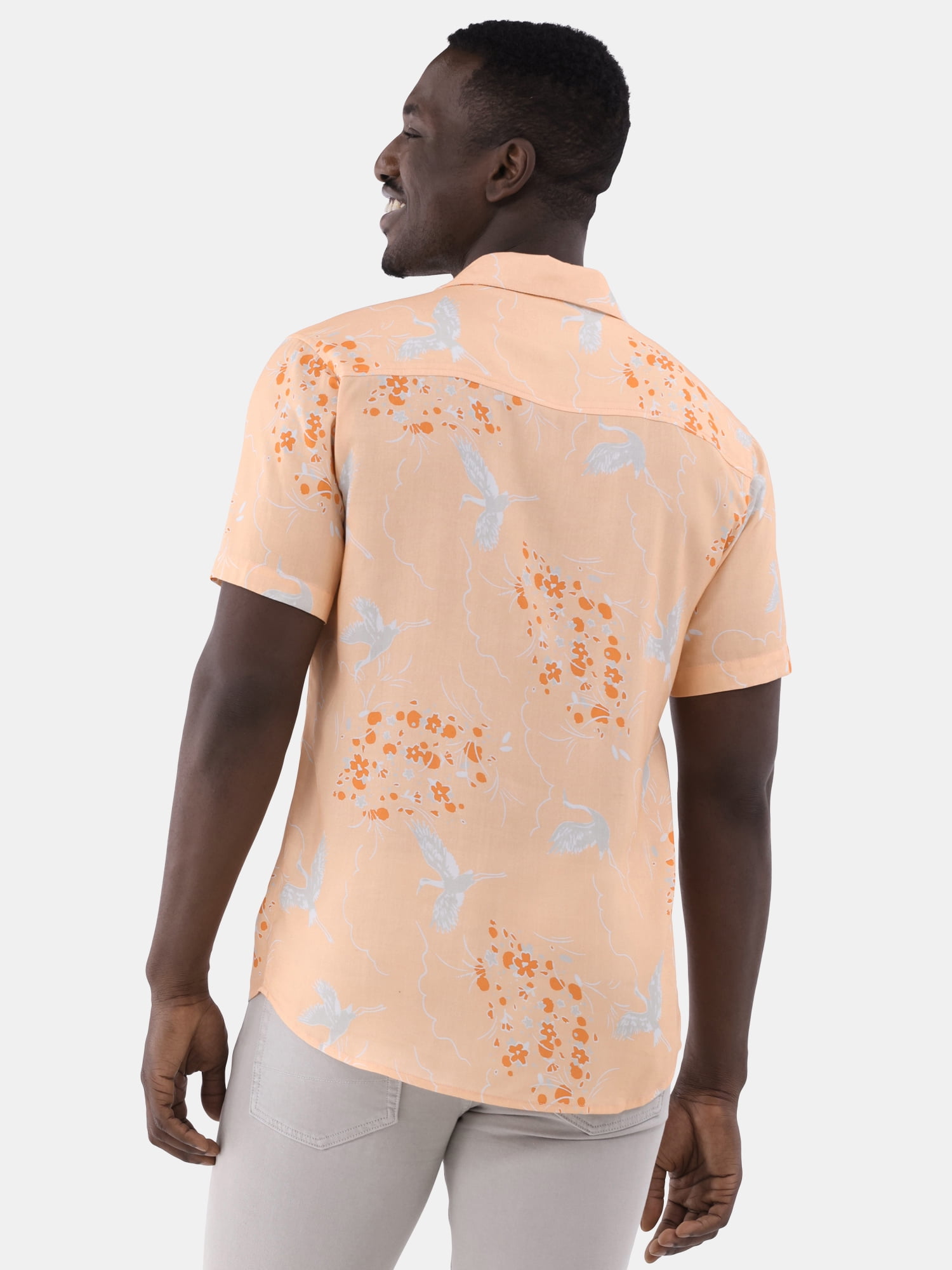 Fly By Night Men's and Big Men's Cove Printed Button Up Shirt, Sizes S-3XL